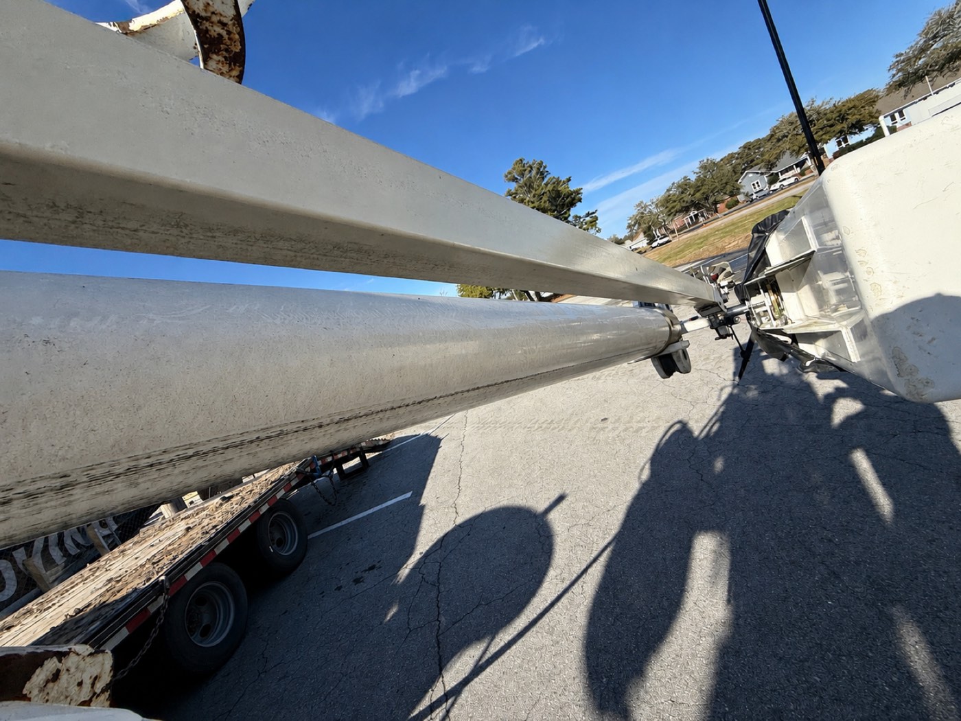 Boom on flatbed — clean