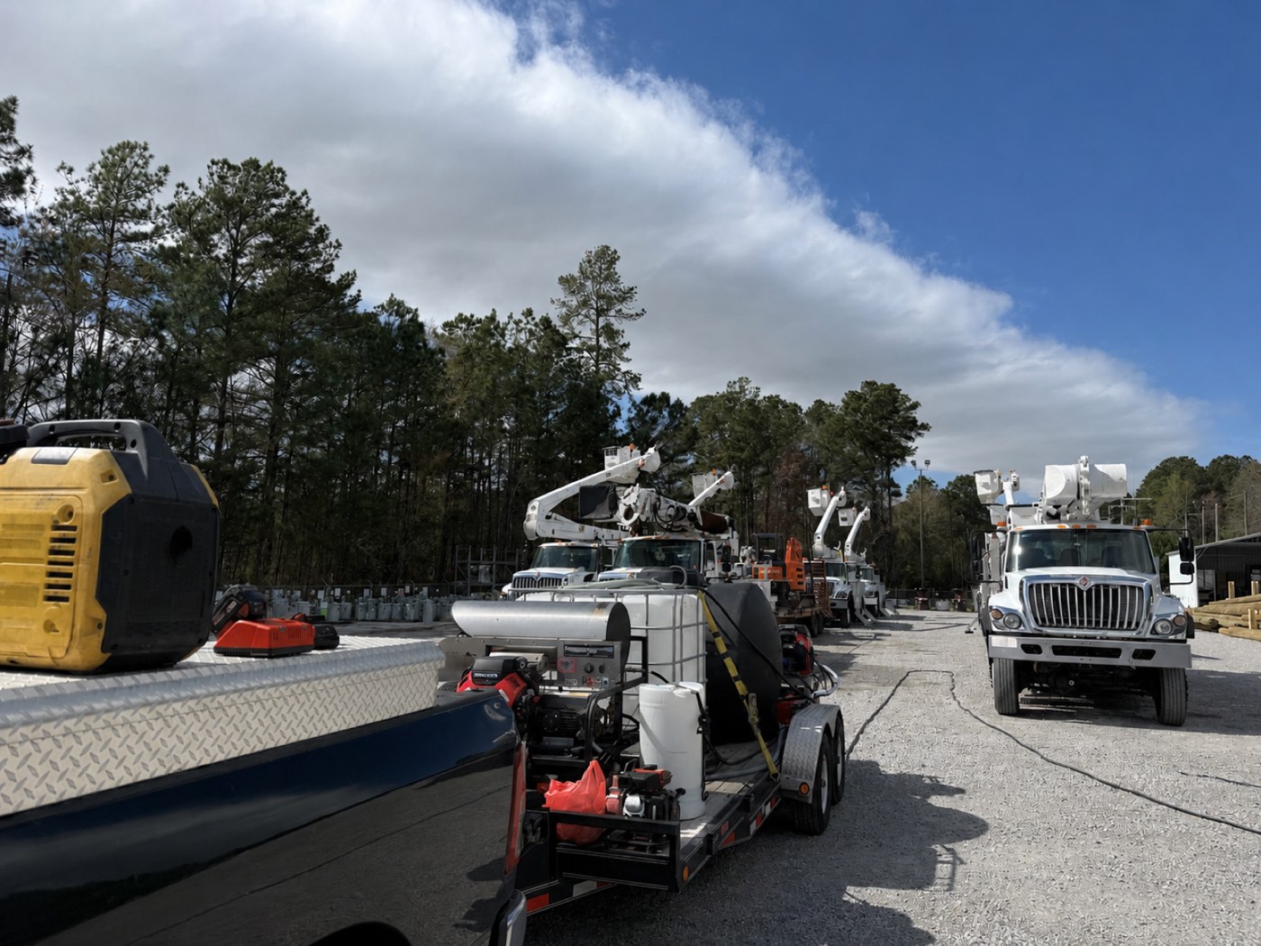 Full mobile wash setup at a customer site